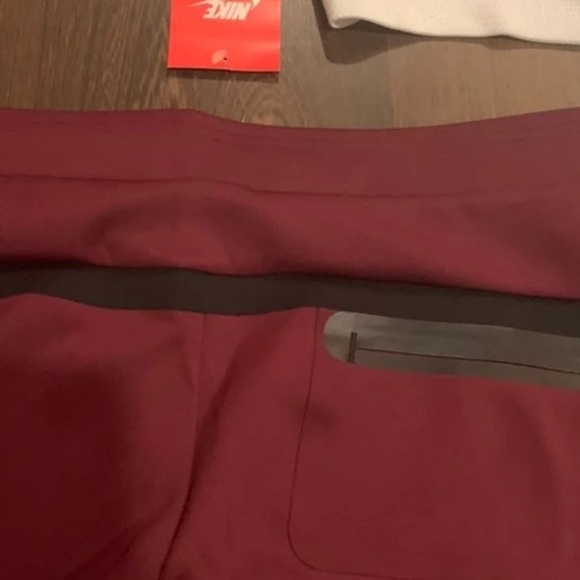 Nike Sportswear Bonded Sportswear tech compression athletic pants Maroon - Picture 6 of 7